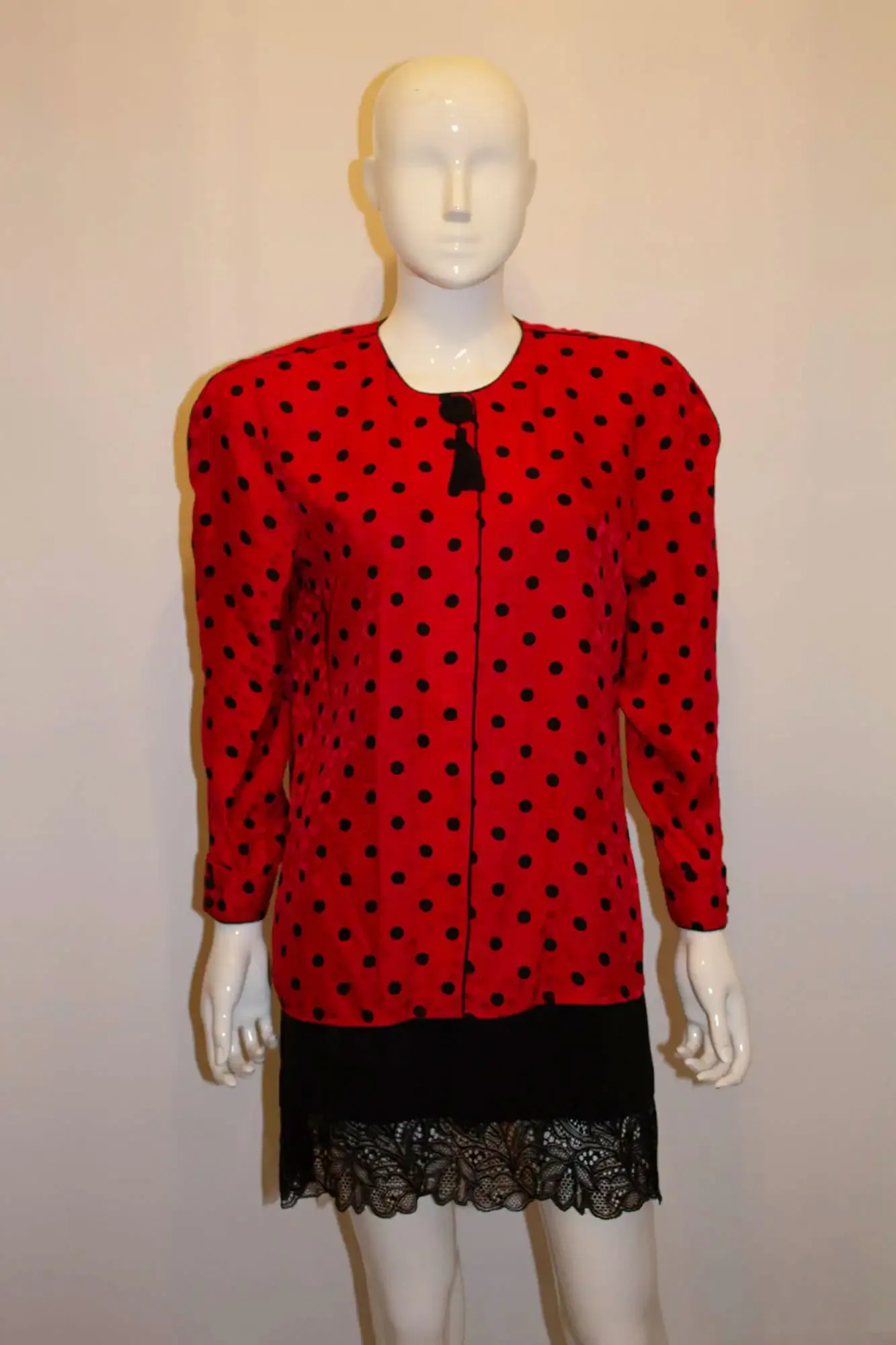 Vintage Red Silk Top
