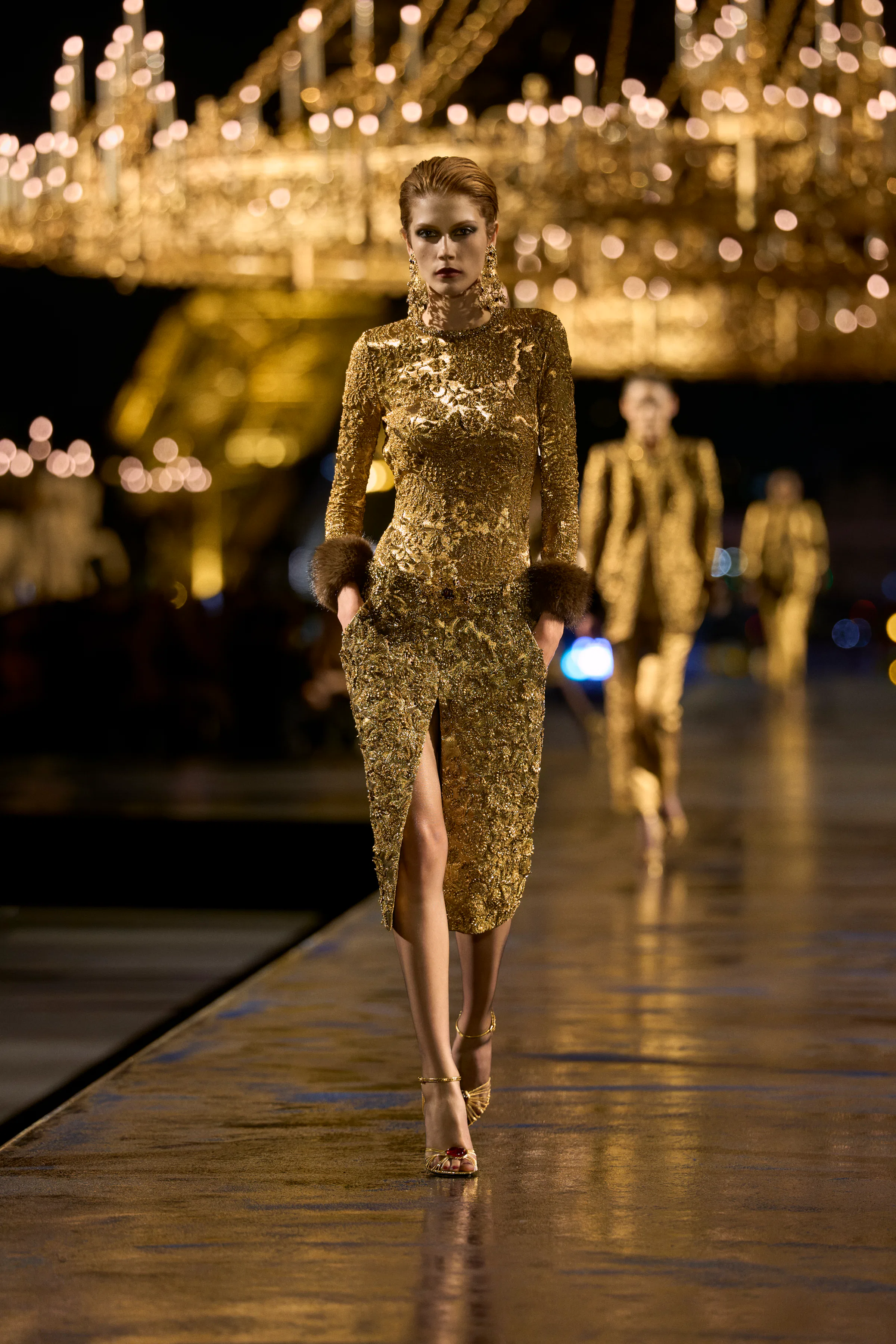 a look from saint laurent spring 2027 collection designed by anthony vaccarello shown at paris fashi...