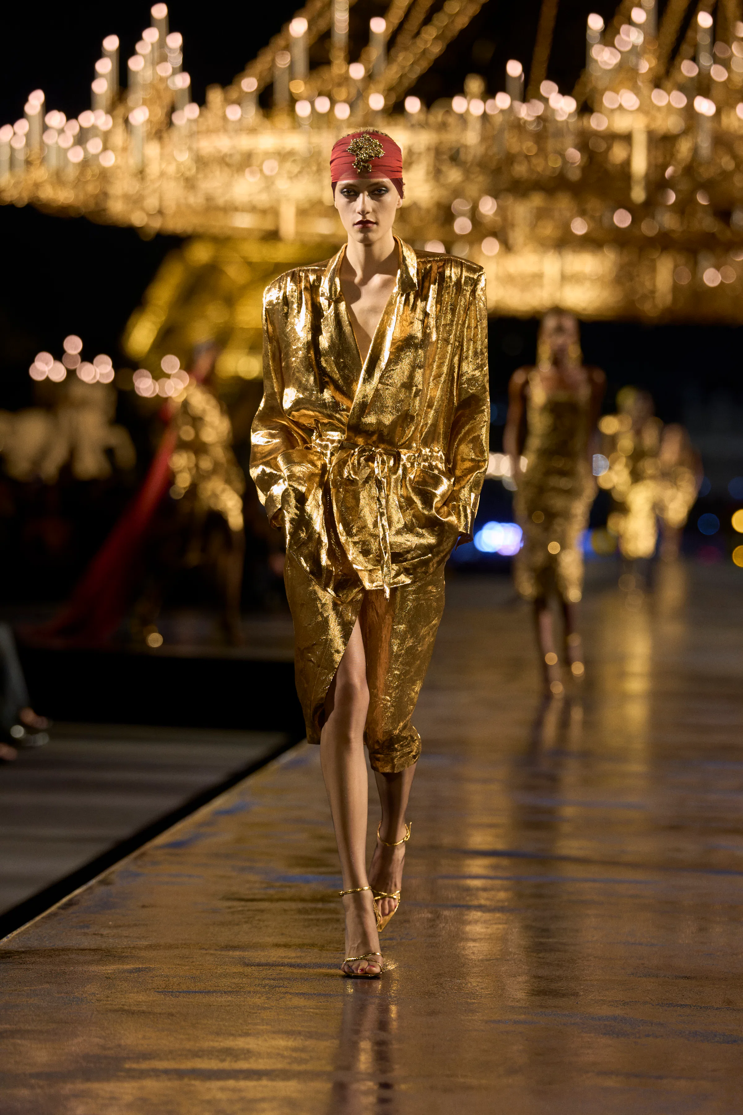 At Saint Laurent Spring 2027, Anthony Vaccarello Claims His Golden Finish