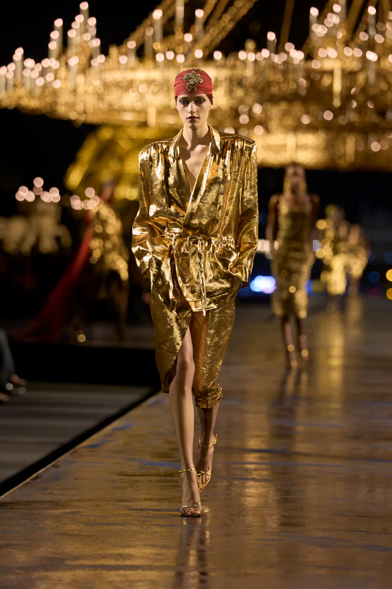 At Saint Laurent Spring 2027, Anthony Vaccarello Claims His Golden Finish