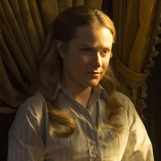 Evan Rachel Wood as Dolores Abernathy in Westworld