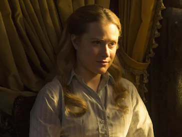 Evan Rachel Wood as Dolores Abernathy in Westworld