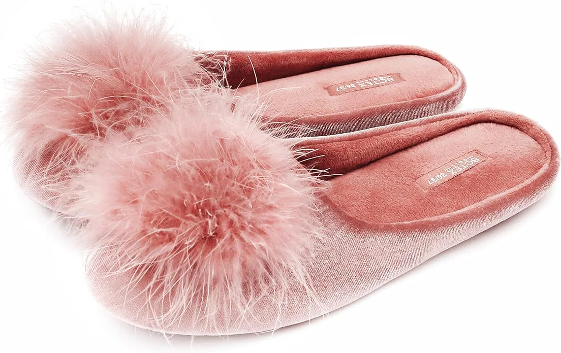 BCTEX COLL Velvet Memory Foam House Slippers