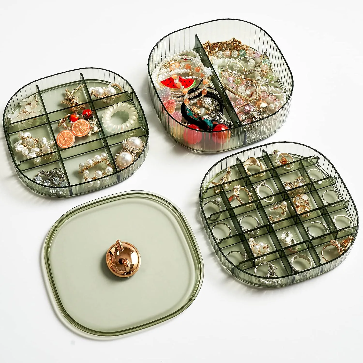 Sunkaioo Stackable 3-Layer Jewelry Box