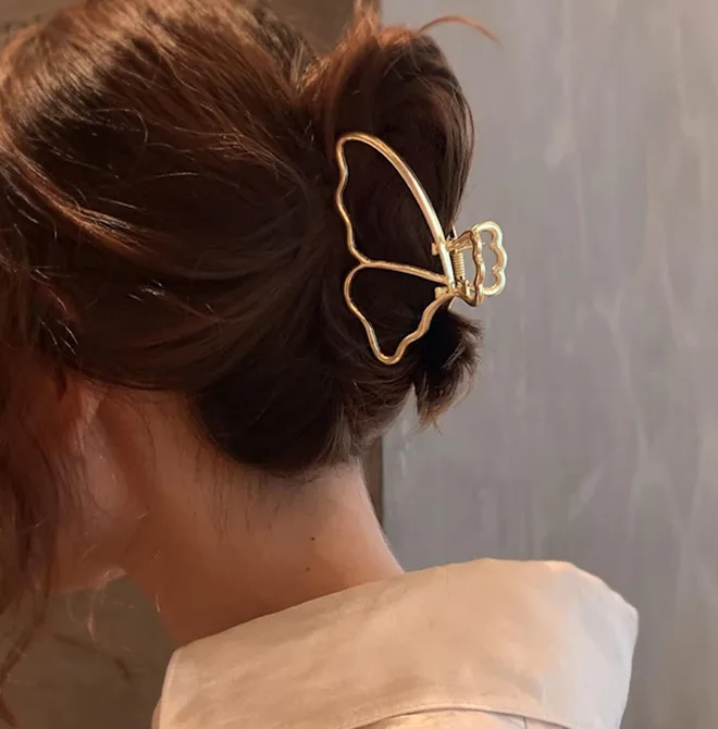 VinBee Gold Butterfly Hair Clips (4-Pack)