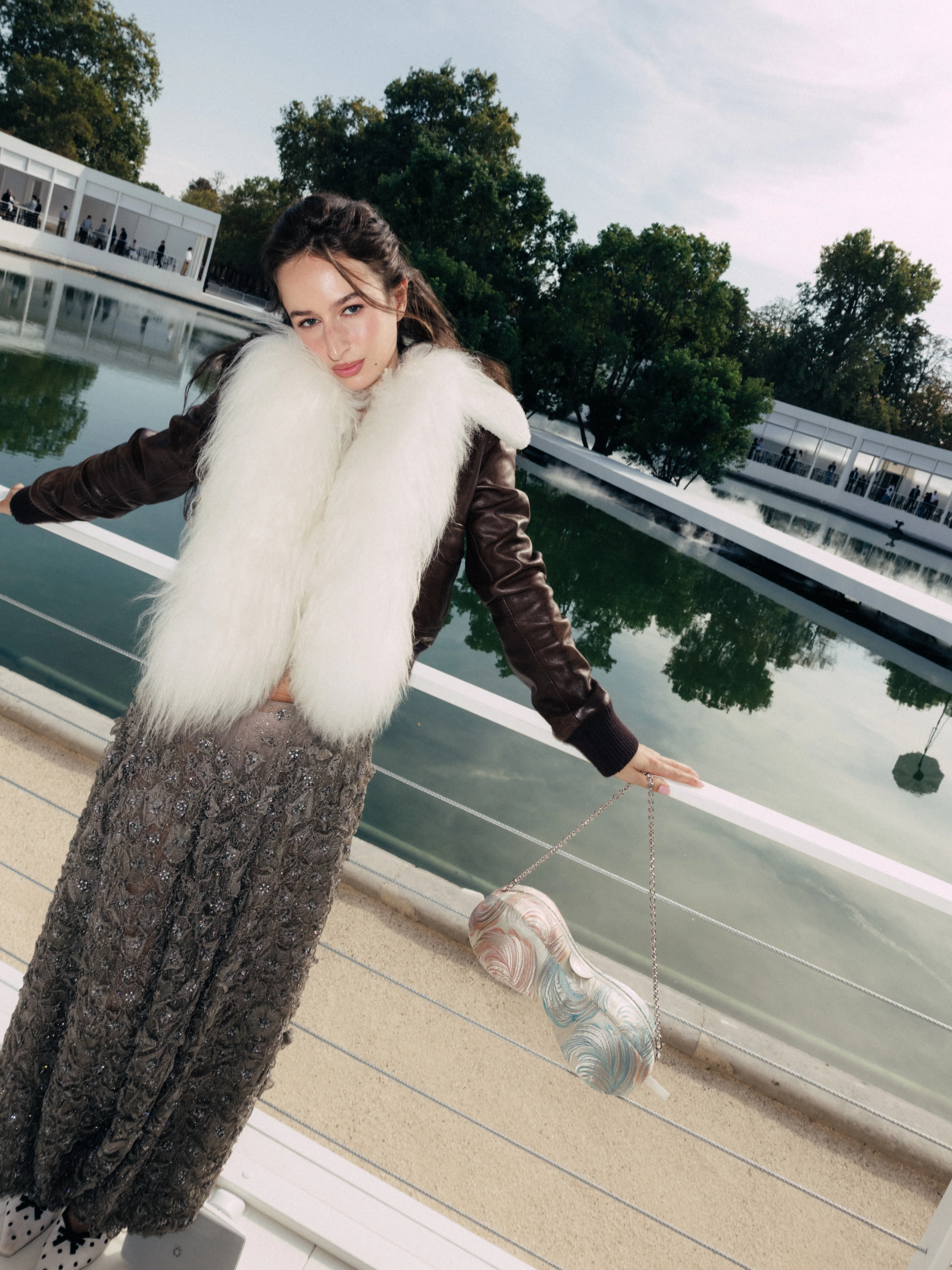 Pregaming & Spotting Gold Pants At The Dior SS27 Show With Izzi Allain
