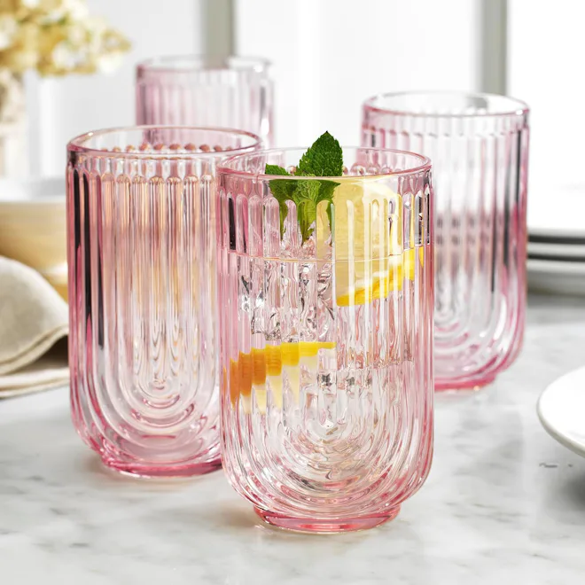 Glaver's Vintage Glassware Art Deco Glasses (4-Pack)