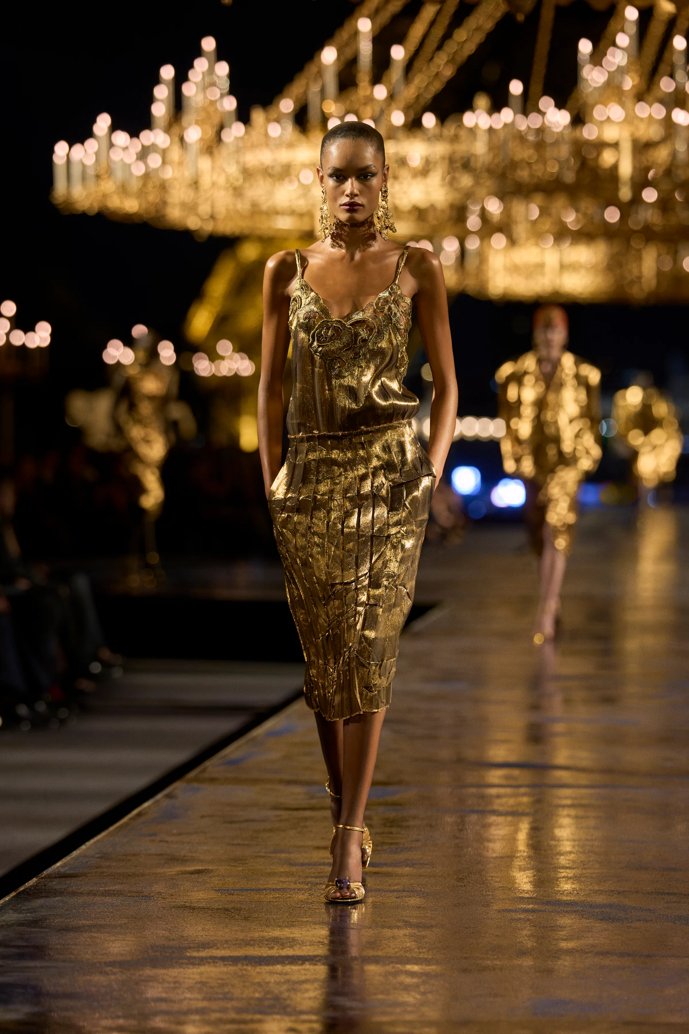 At Saint Laurent Spring 2027, Anthony Vaccarello Claims His Golden Finish