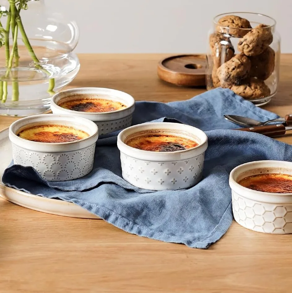 LE TAUCI Oven-Safe Ceramic Ramekins (4-Pack)