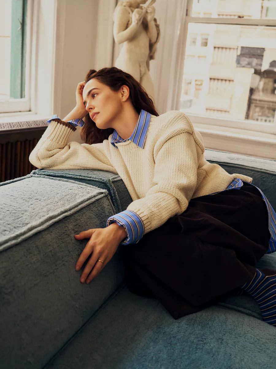Zoey Deutch for Banana Republic and La Ligne. 
