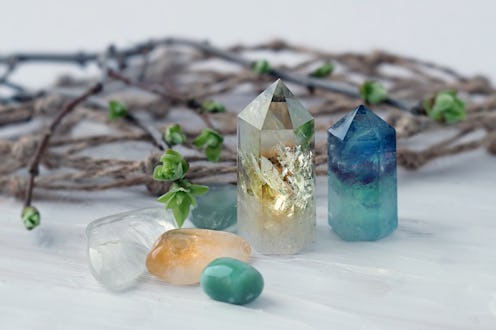 gemstones minerals for relaxation and meditation. Rock crystal. healing gemstones. Crystal Ritual, ...