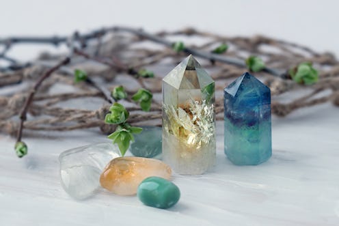 gemstones minerals for relaxation and meditation. Rock crystal.  healing gemstones. Crystal Ritual, ...
