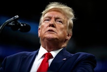 President Donald Trump speaks at a campaign rally at the Target Center, in Minneapolis