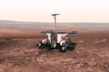 This undated artist rendering from the European Space Agency, shows the European-Russian ExoMars rov...
