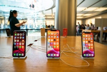 Apple's new iPhone 11, iPhone 11 Pro and iPhone 11 Pro Max displayed at an Apple retail store at the...