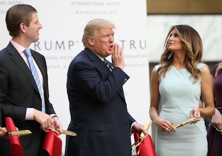 Donald Trump, Donald Trump Jr, Melania Trump Republican presidential candidate Donald Trump, togethe...