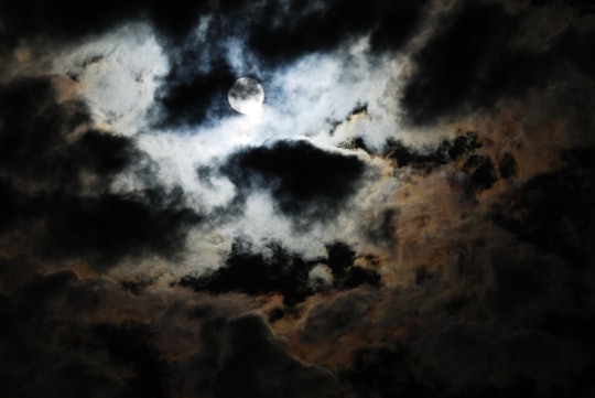 A cloudy night sky on Halloween