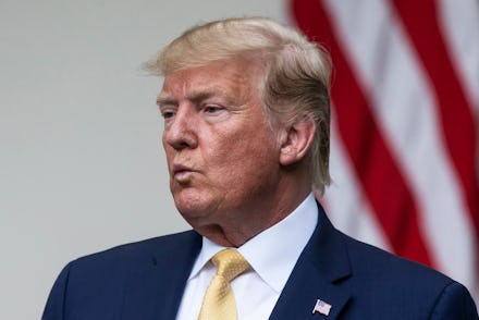 US President Donald J. Trump partcipates in an announcement on US citizenship and the census, in the...