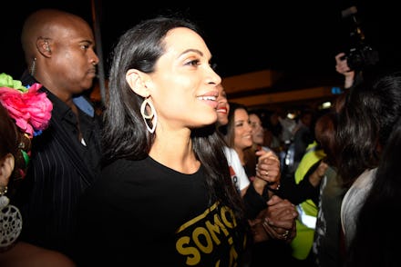 Rosario Dawson canvasses the area of Little Havana along with the New Florida Majority, the Florida ...