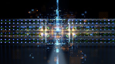 3d illustration. Data storage service. Server room.
Modern web network. Internet connection.
Quantu...