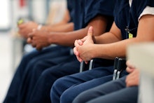 Detainees sit and wait for their turn at the medical clinic at the Winn Correctional Center in Winnf...