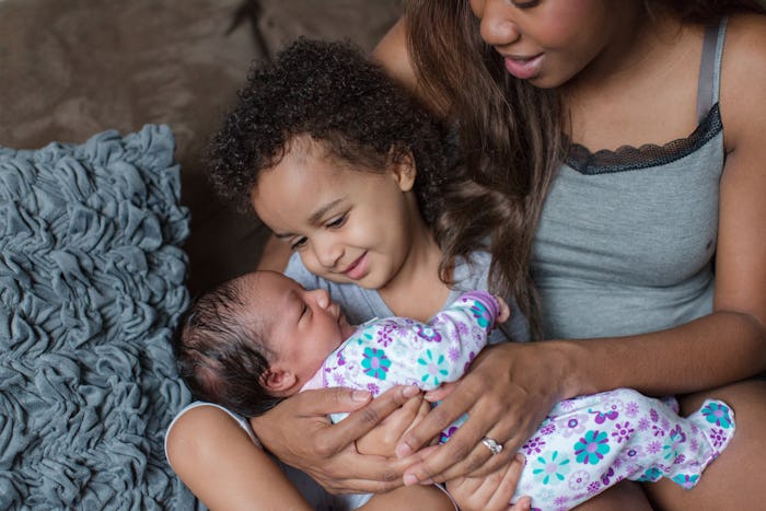 African American mother daughter and baby