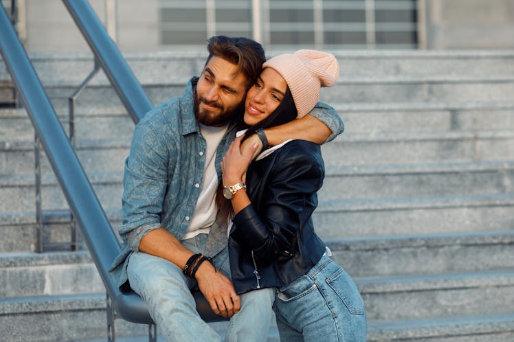 Young happy couple in an embrace