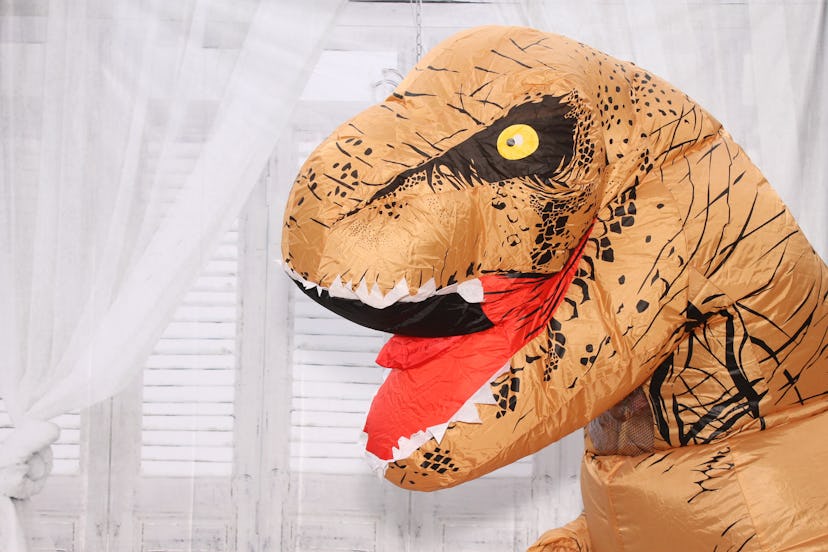 Dinosaurs are a popular Halloween costume.
