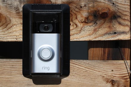 A Ring doorbell outside of Ring's offices in Santa Monica, California, USA, 27 February  2018. Amazo...