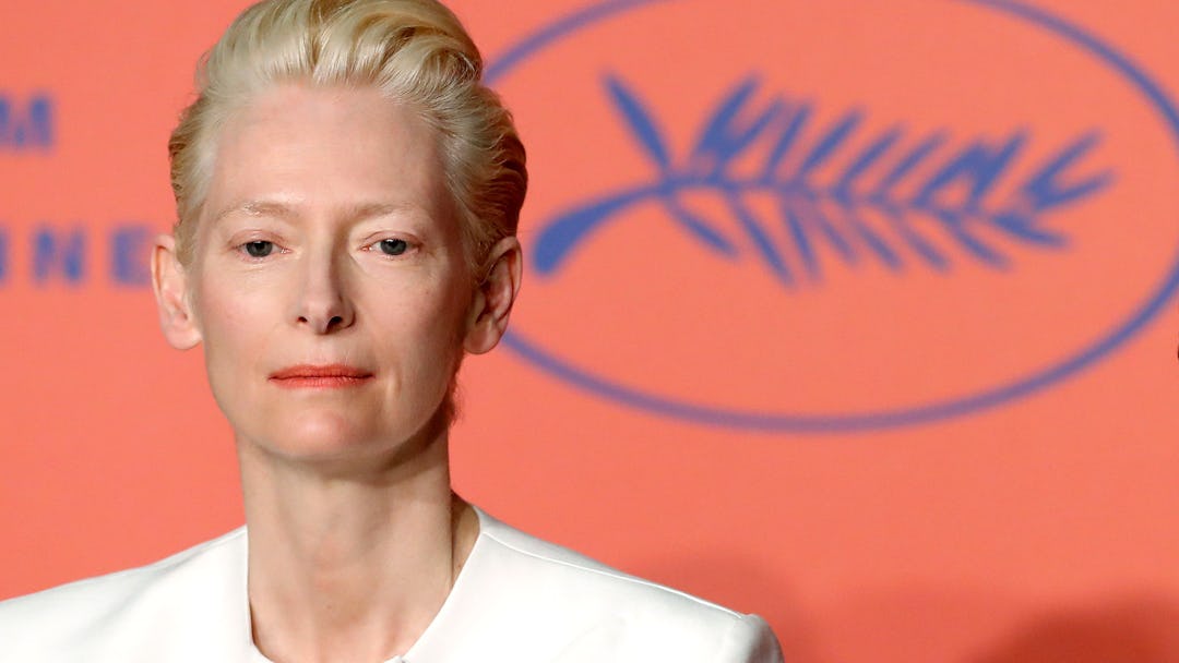 Tilda Swinton attends the press conference for 'The Dead Don't Die' during the 72nd annual Cannes Fi...