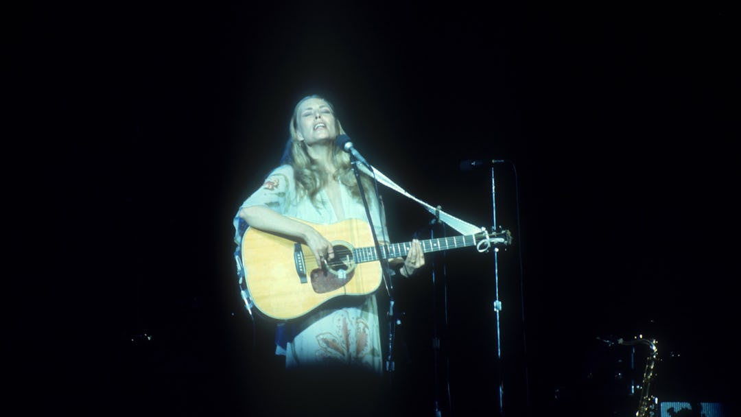 JONI MITCHELL, THE NEW VICTORIA, LONDON, BRITAIN - APR 1974
