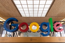 A Google logo is displayed at the Google offices in Berlin, Germany, 24 June 2019.