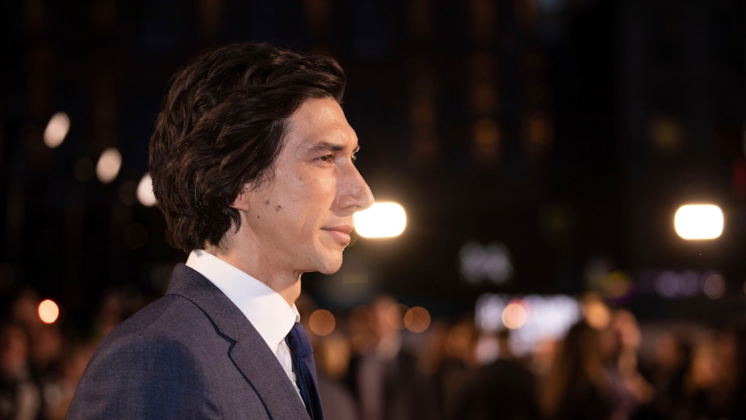 Adam Driver poses for photographers upon arrival at the premiere of the film 'Marriage Story' which ...