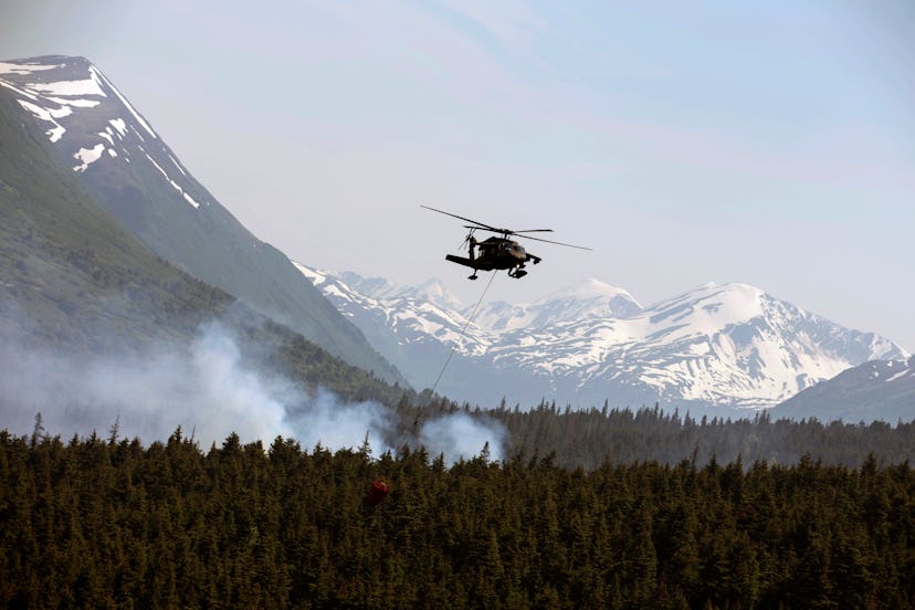 Alaska Army National Guard Black Hawk crews help fight Alaska fires. From the Alaska Army National G...