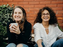 Mother and daughter together at home