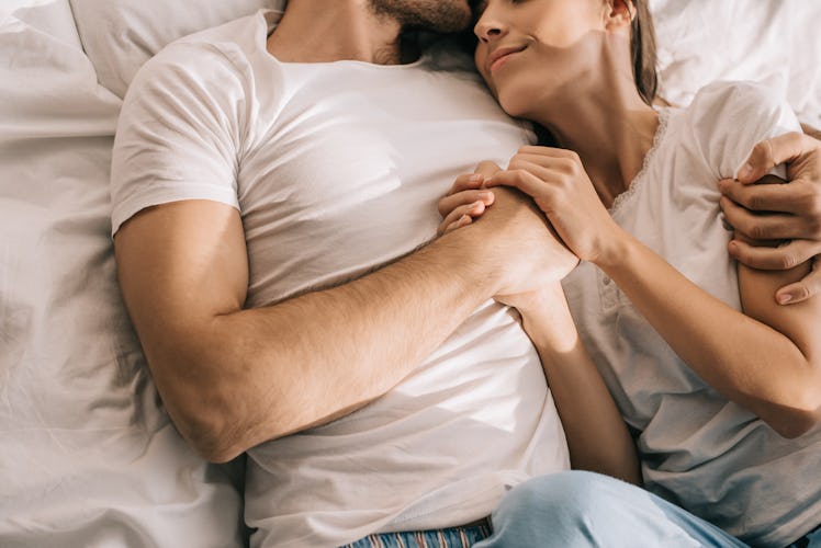 Woman whose partner can't get hard comforts him