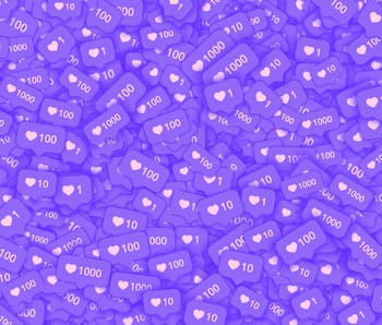 Vector Background 3D Like Counter Icons. Illustration for Social Network. Rating Scale Design Elemen...