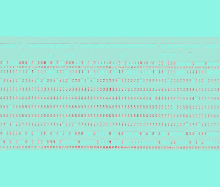 Vintage punched card for computer data storage vintage