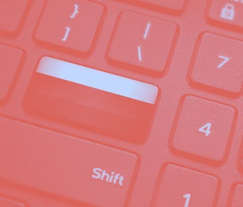 Close up of Russian Flag on computer keyboard