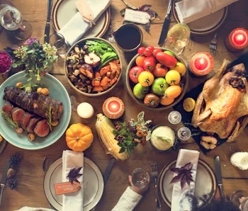 Thanksgiving Celebration Traditional Dinner Setting Food Concept