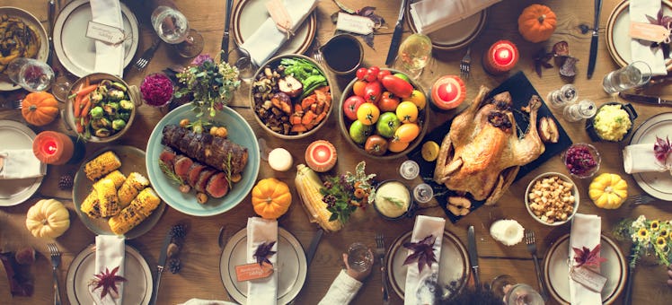 Thanksgiving Celebration Traditional Dinner Setting Food Concept