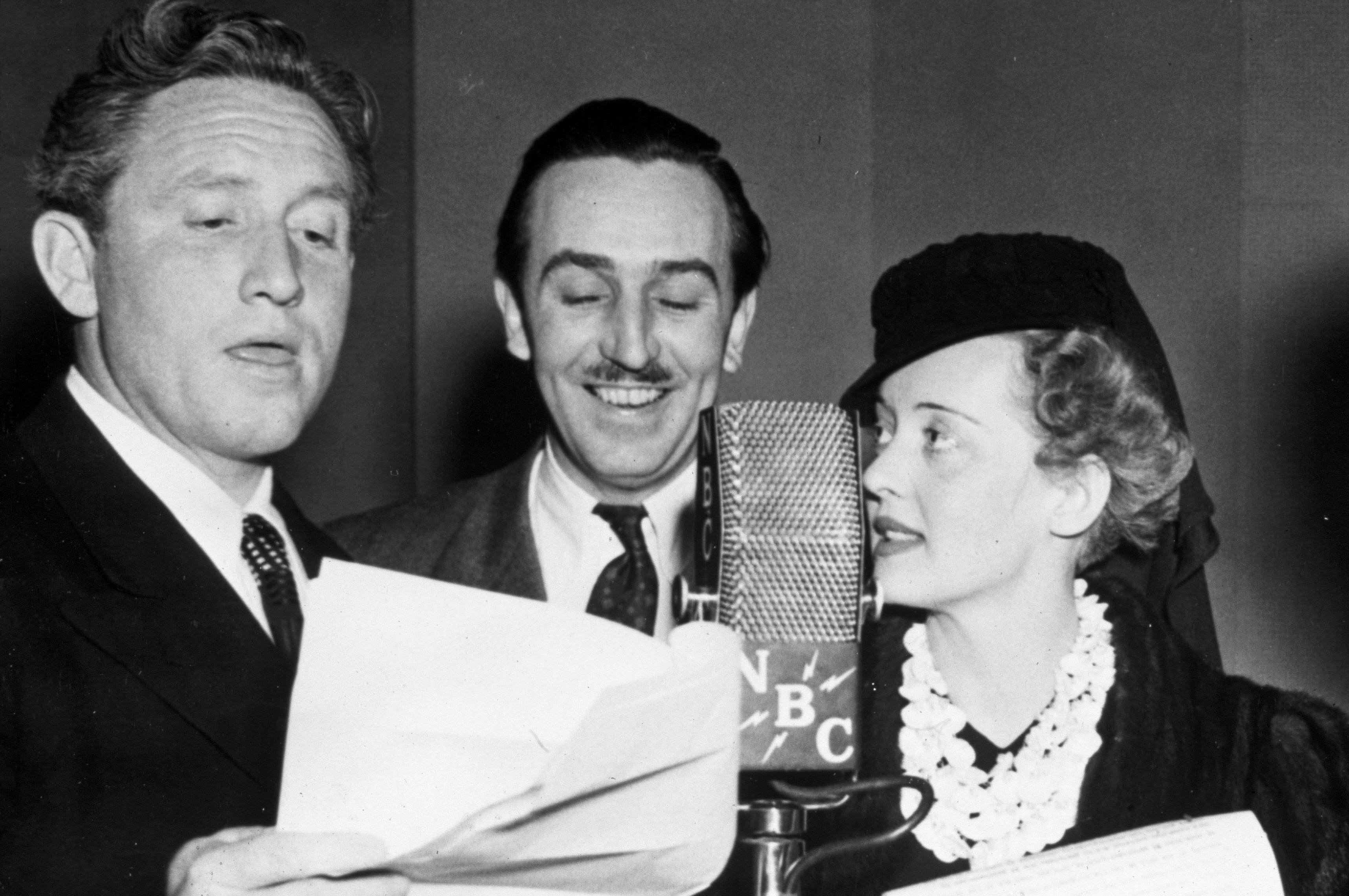 FILM STILLS OF 1938, BROADCASTING (RADIO), BETTE DAVIS, WALT DISNEY, SPENCER TRACY IN 1938
