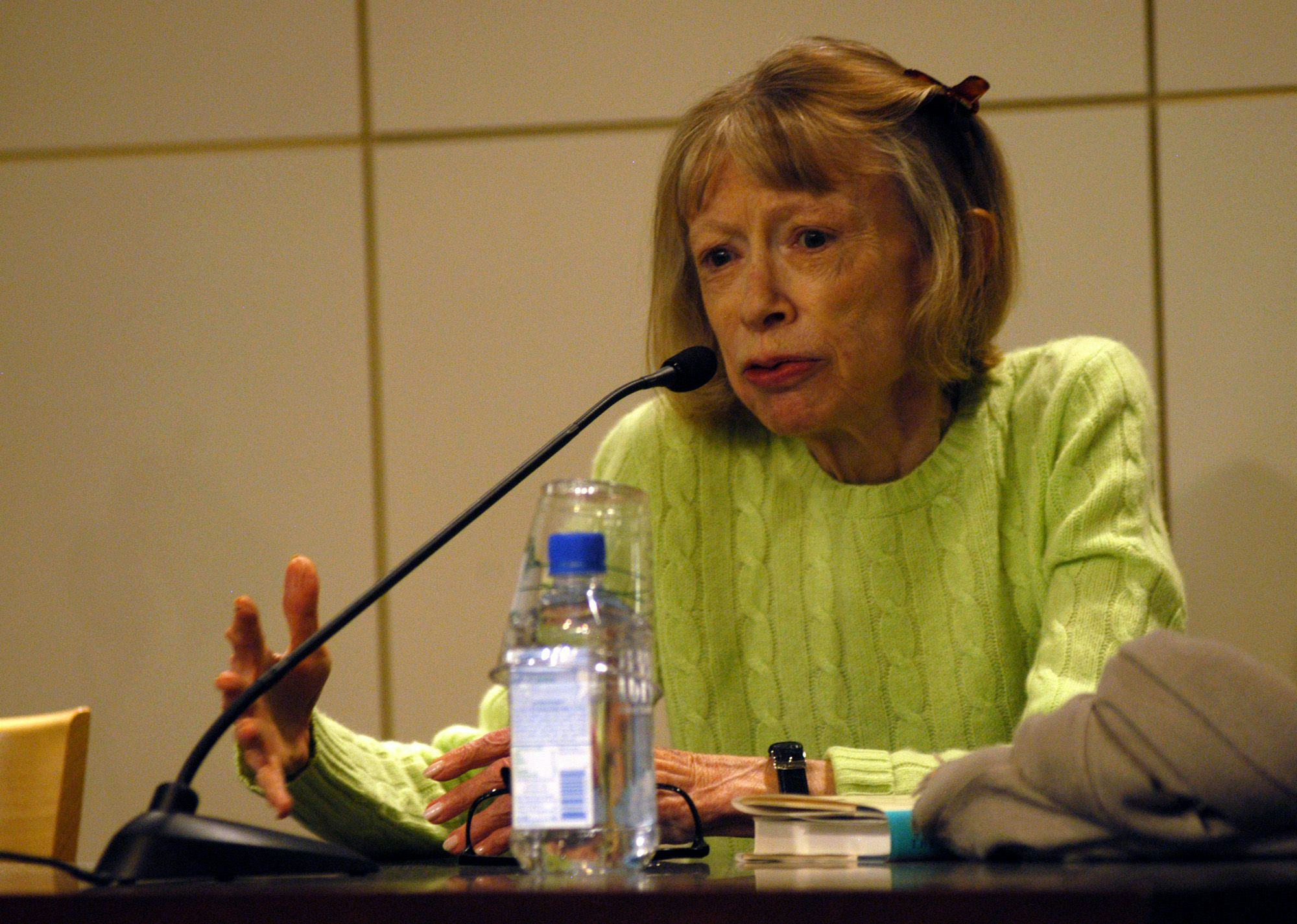 Author Joan Didion reads from her latest book 'The Year of Magical Thinking,' in New York City on . ...