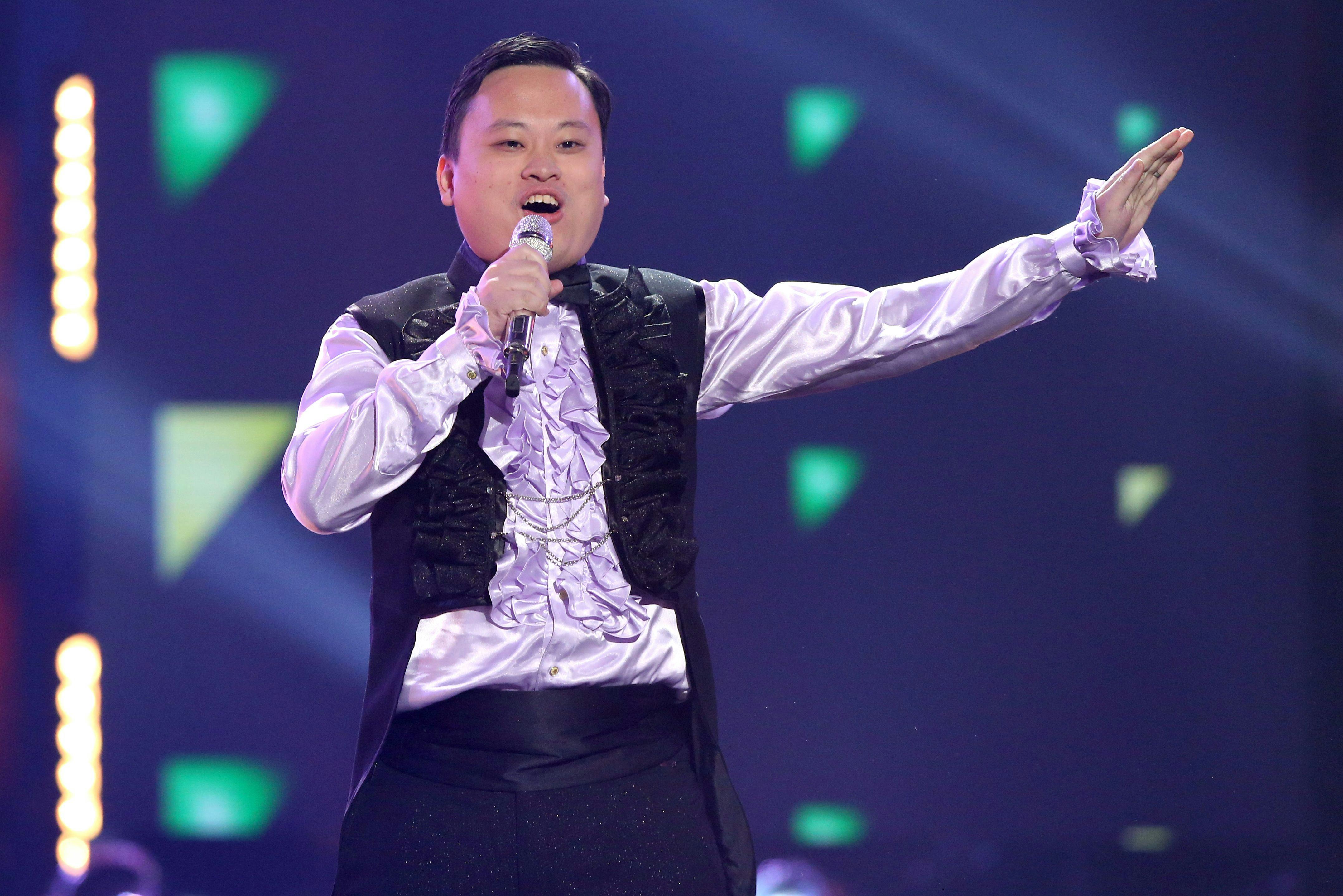 William Hung performs at the "American Idol" farewell season finale at the Dolby Theatre, in Los Ang...