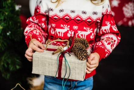 nice girl with Christmas present