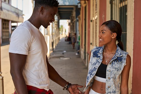 Young couple in the street.