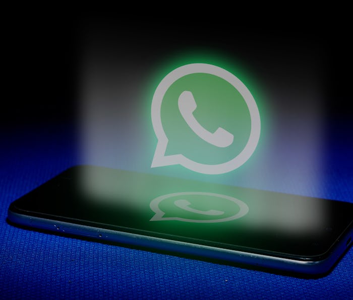 Magelang, Central Java, Indonesia, April 29, 2019.Hologram of whatsapp logo. hologram whatsapp logo ...