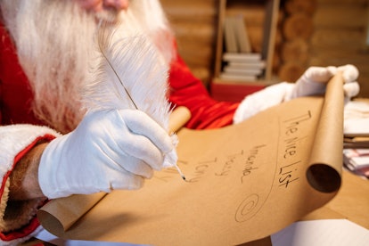 Santa putting together the nice list