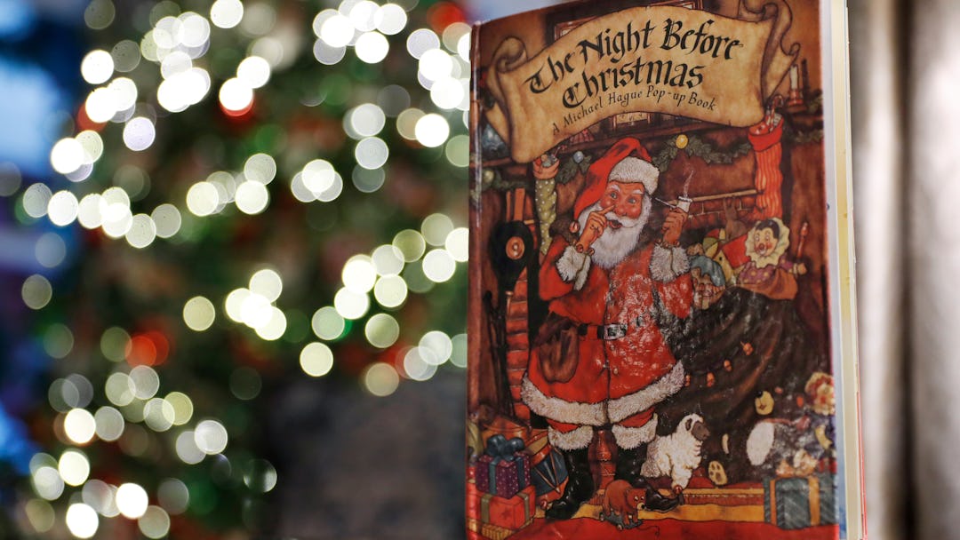 Christmas holiday decorations at the Vice President's residence include the book, "The Night Before ...