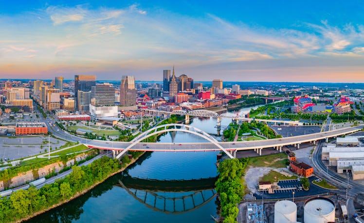 Nashville Tennessee TN Drone Skyline Aerial Panorama.